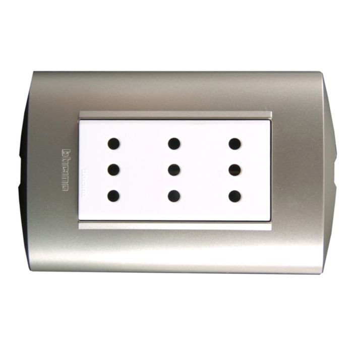 Enchufe Bticino AE2113E3BNA- Triple 2P+T 10A Modus Style Perla ...